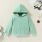 Happy Town Toddler Fall Outfits For Girl Boy Long Sleeve Hoodie Top And Long Sweatpants Set Toddler Sweatsuit (Solid Color-Green
