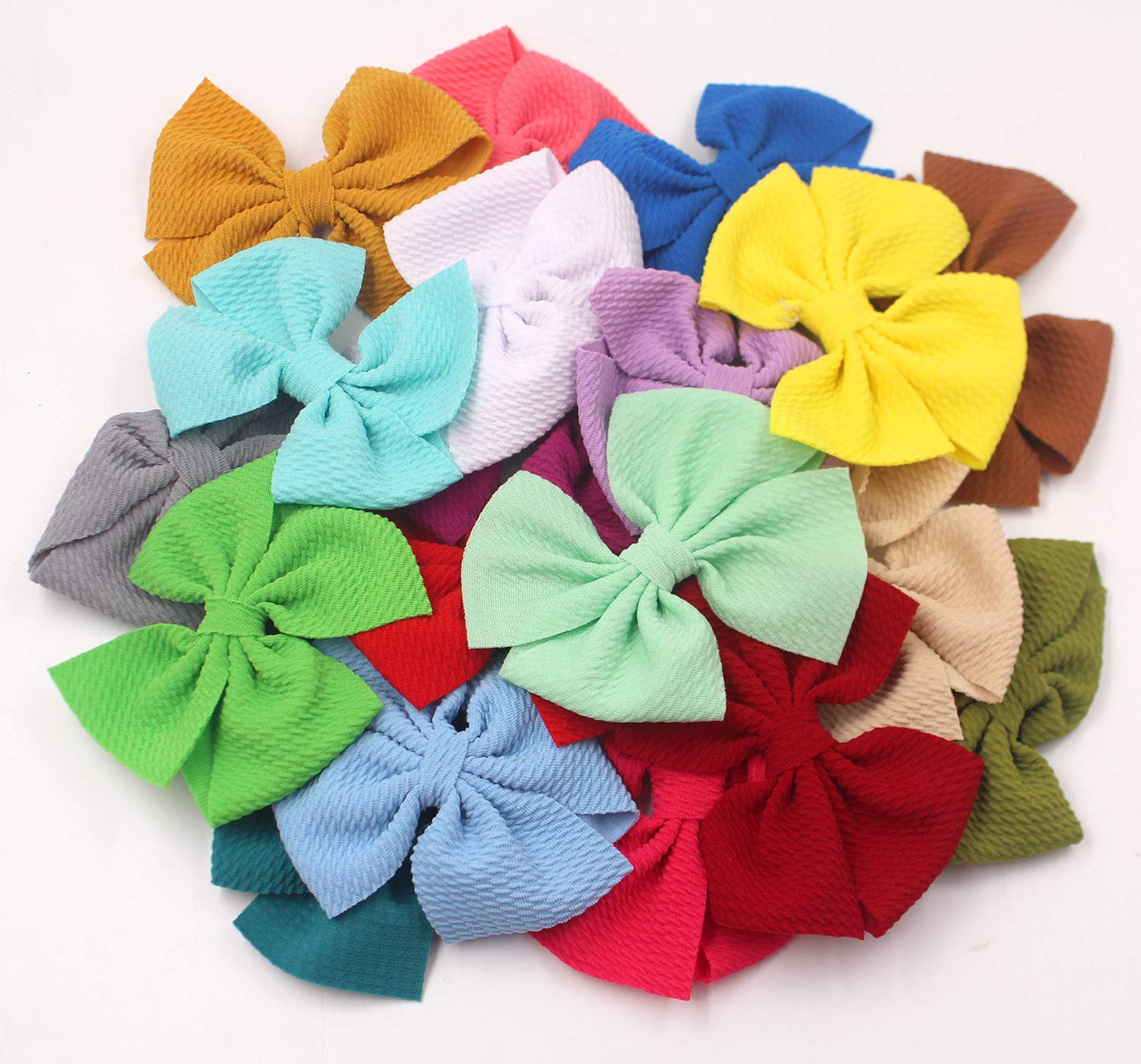 C  Llot 40 Pieces 4' Hair Bows Alligator Hair Clips For Baby Girls Toddlers Children Photographic Hair Accessories (20 Colors I
