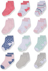 Hudson Baby Unisex Cotton Rich Newborn And Terry Socks, Girl Stripe, 6-12 Months