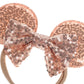 JIAHANG Mouse Ears Sequin Bow Nylon Hairband, Hair Bow Nylon Headband, Soft Elastic Costume Headwear for Baby Girl Newborn Toddl