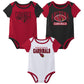 Outerstuff Nfl Newborn Baby And Infant Short Sleeve Bodysuit Variety 3-Pack - Arizona Cardinals, 0-3M