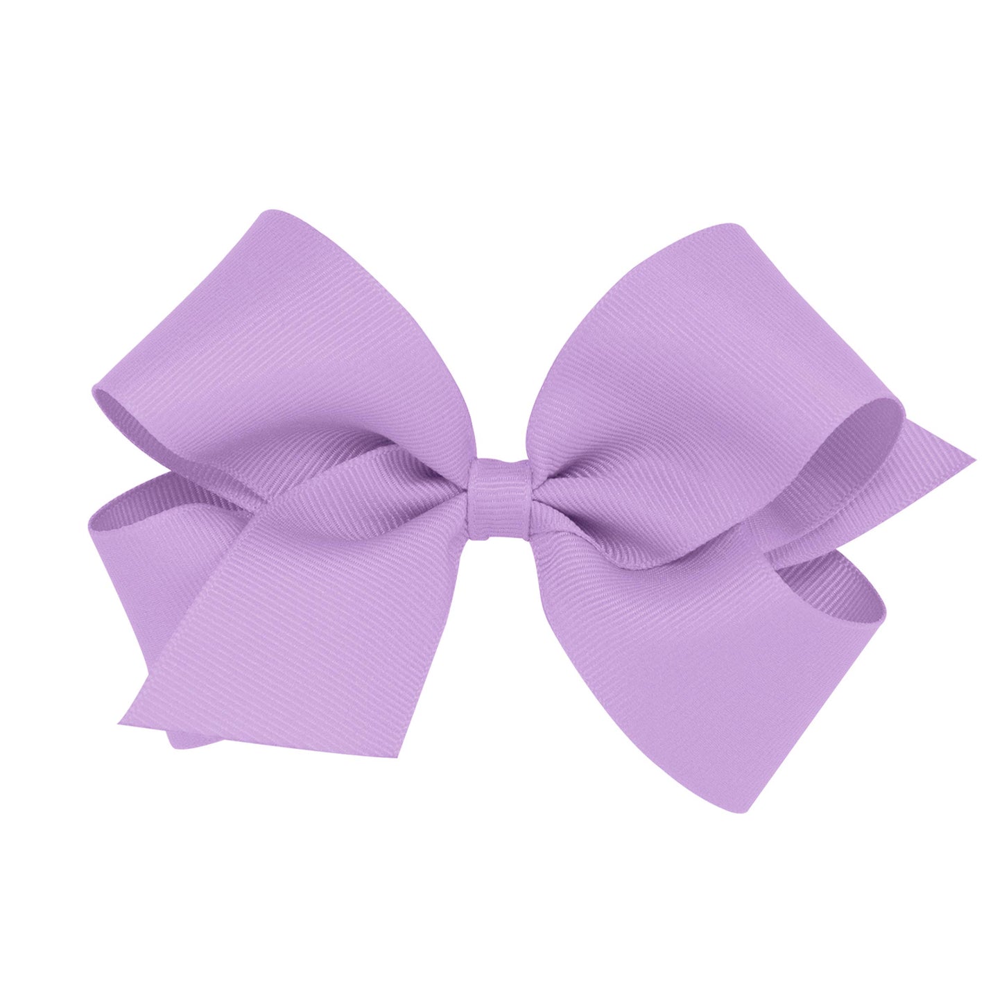 Wee Ones Girls' Classic Grosgrain Hair Bow With Plain Wrap Center On A Weestay Hair Clip, Handmade, Medium Sized Bow, Light Orch