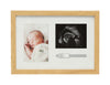Kate & Milo Bracelet ID Photo and Sonogram Frame, Pregnancy Keepsake Frame, Wooden Newborn Baby Sentiment Frame