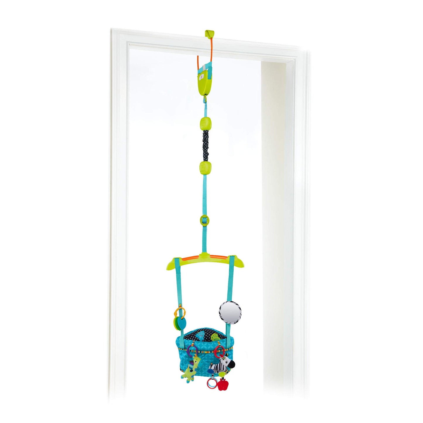 Bright Starts Bounce n Spring Deluxe Door Jumper for Baby with Adjustable Strap, 6 Months and Up, Max Weight 26 lbs