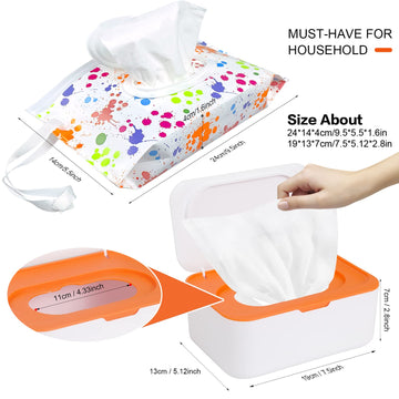 8Pcs Baby Wipes Dispenser, Reusable Baby Wipe Holder Box And Portable Wet Wipes Pouch, Refillable Wipes Pouch Case Container Wit