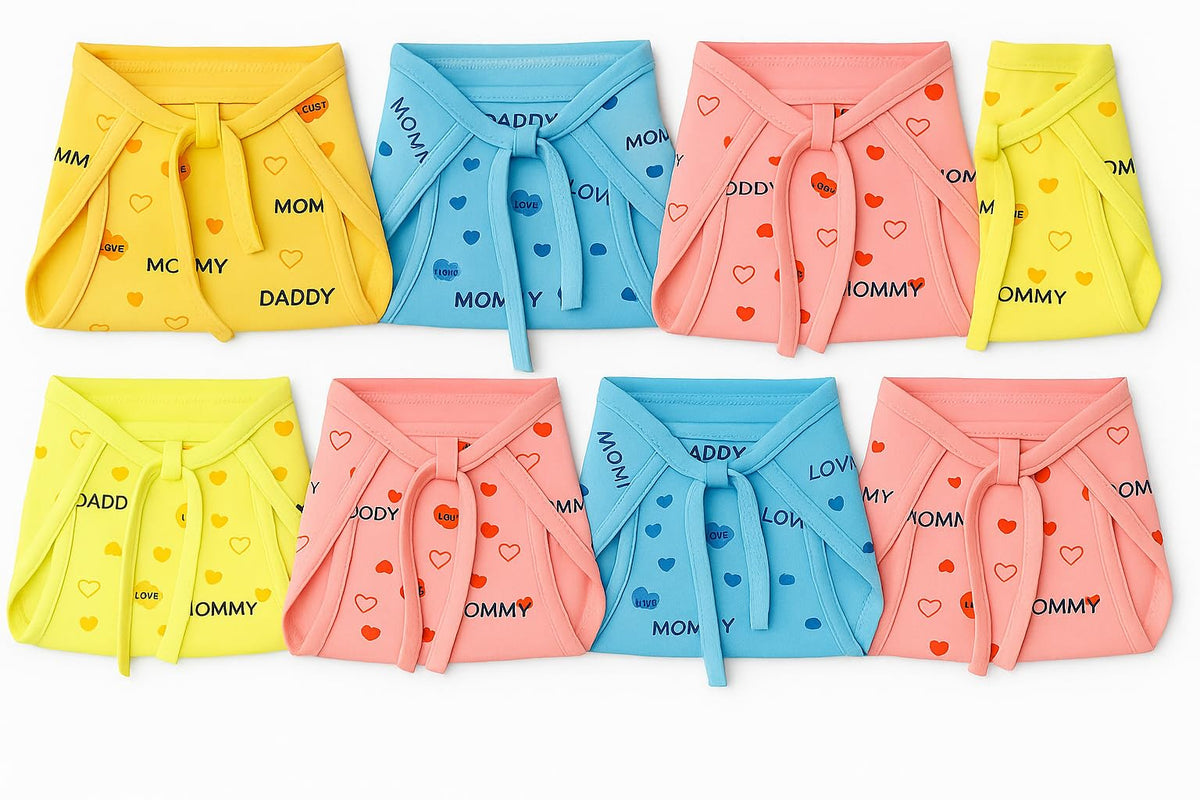 Noniu 20 Pcs Nappies For New Born Baby | Nappy For Newborn | Soft Cotton Langots For 0 To 6 Months Babies | Adjustable & Washabl