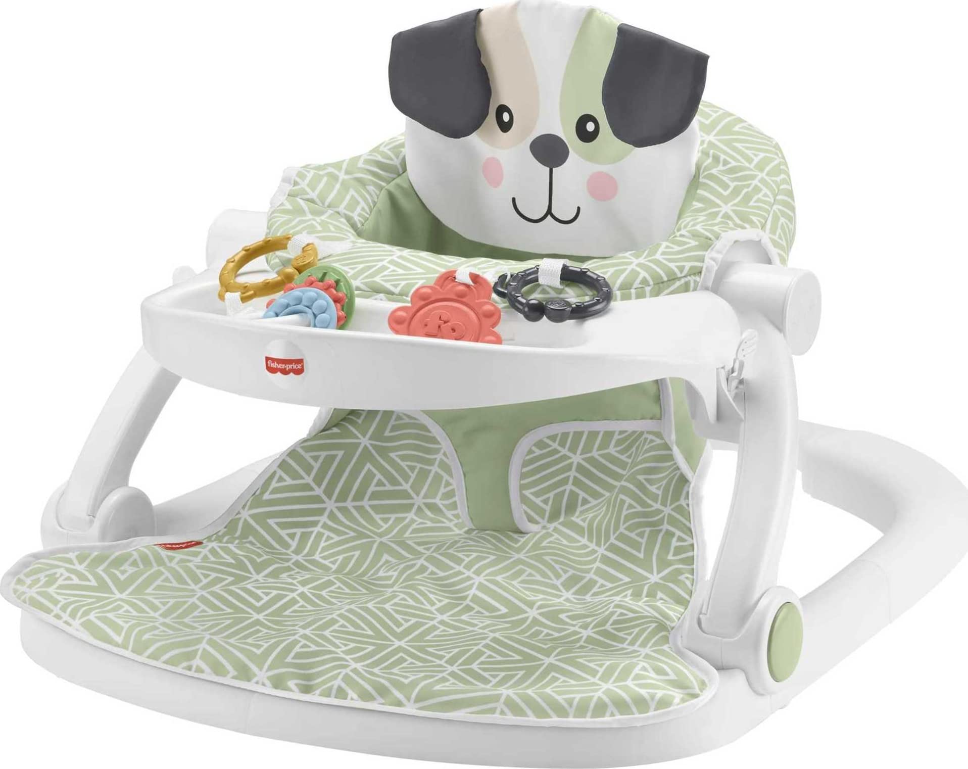Fisher-Price Baby Portable Baby Chair Sit-Me-Up Floor Seat With Snack Tray And Developmental Toys, Puppy Perfection [Amazon Excl