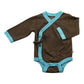 Babysoy Unisex Baby Kimono Bodysuit - Chocolate - 3-6 Months