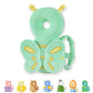 JunNeng Baby Head Protector Backpack, Toddler Fall Head Protection Cushion, Green Butterfly