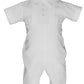 Little Things Mean A Lot Waffle Pique Boy'S Christening Baptism Coverall - Size 3 Months White