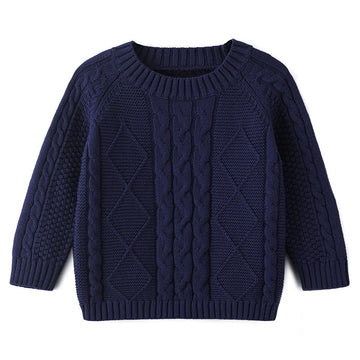 Curipeer Baby Boys' Girls' Cable Knit Sweater Long Sleeve Solid Pullover Toddler Crew Neck Fall 2-3Y