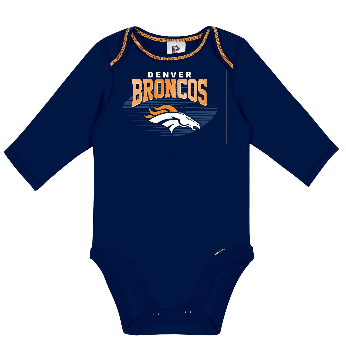 Gerber Unisex Baby Nfl Team 2 Pack Long Sleeve Onesie Bodysuit, Color, 6-12 Months