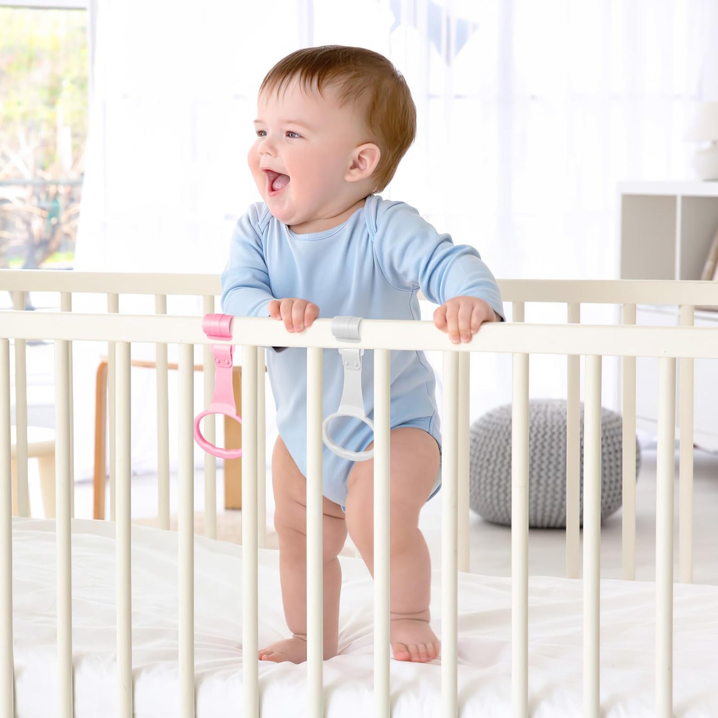 Safigle 4 Pcs Baby Playpen Pull Up Rings-Baby Pull Up Rings Baby Bed Rings Pull Up Rings Baby Playpen Pull Rings Toddler Walking