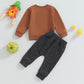 Liomengzi Infant Baby Boy Halloween Pants Outfits Long Sleeve Shirts Pumpkin Sweatshirt Pants Infant Fall Winter Clothes Set (Kh
