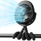 4000mAh Portable Stroller Fan with Mist, Rechargeable Mister Fan with Water Spray, 270Pivoting, Flexible Tripod Clip on Mist Coo