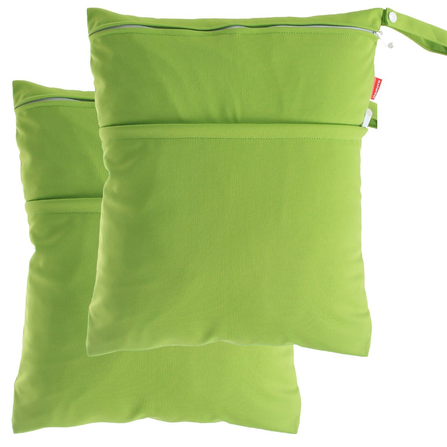 Damero 2pcs Travel Wet Dry Bag, Reusable Swimsuit Bag for Wet Clothes with Handle(Large, 2 pcs Green)