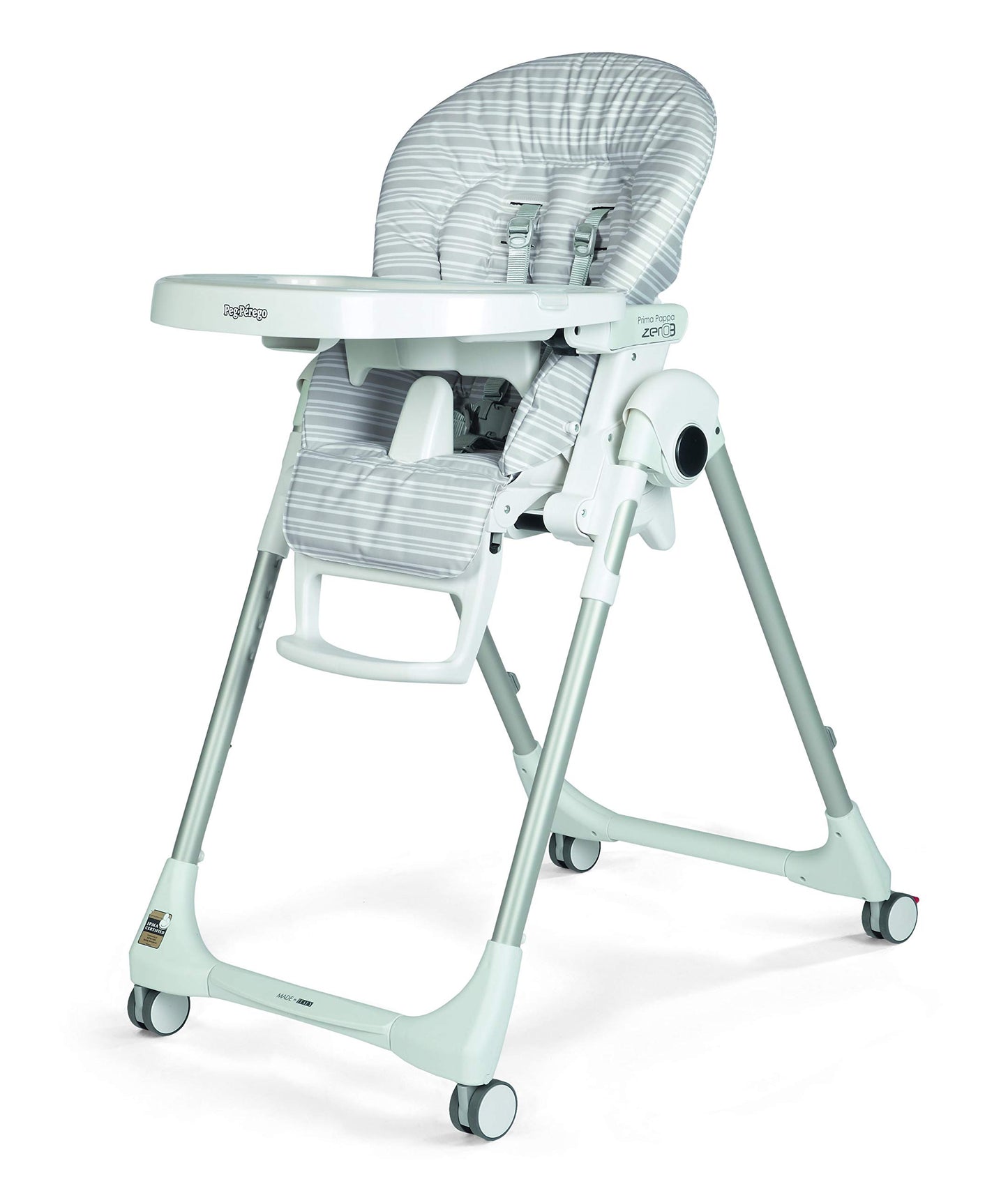 Prima Pappa Zero 3 - High Chair - for Children Newborn to 3 Years of Age - Made in Italy - Linear Grey (White & Grey)