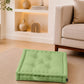 SKY MOON FAB Floor Cushion Set 2, 50x50x10 cm Square Tufted Seat Pad, 100% Cotton Cover, Polyester Filling, Handmade Thick Medit