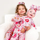 Lamuusaa Newborn Baby Girl Valentines Day Outfit Heart Long Sleeve Romper Zipper Bodysuit Jumpsuit With Headband (Pink, 3-6 Mont