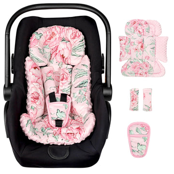 Dilimi Infant Car Seat Insert, Baby Car Seat Head Support With 3 Strap Paddings, Soft Newborn Car Seat Cushion For Stroller, Swi