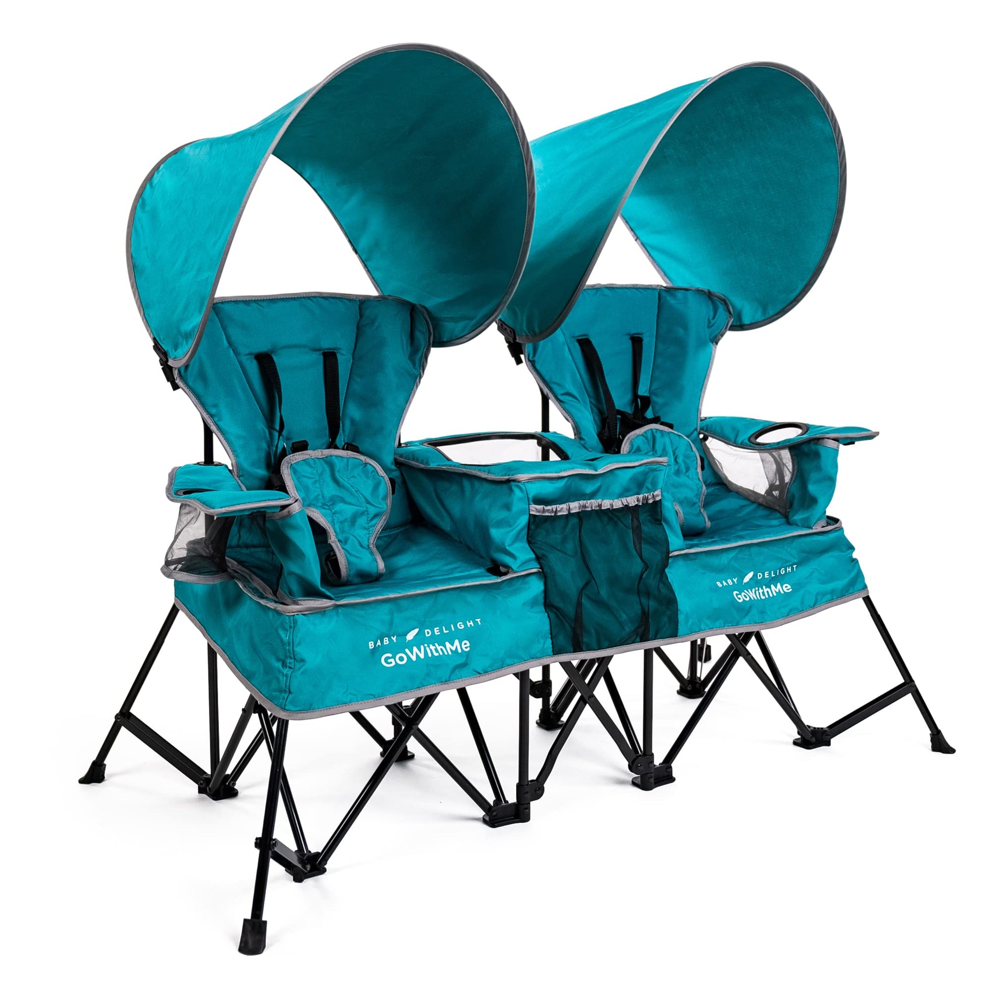 Baby Delight Go With Me Duo Deluxe Portable Chair | For Kids | Double Seat | Indoor And Outdoor | Teal