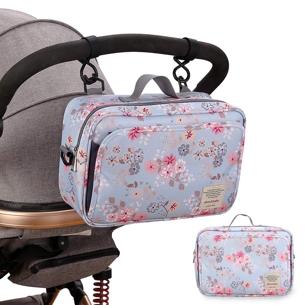 Momigo Baby Diaper Caddy For Outdoor - Tote Baby Stroller Bag Nursery Storage Bin For Diapers, Wipes & Toys (Pink)