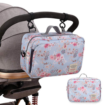 Momigo Baby Diaper Caddy For Outdoor - Tote Baby Stroller Bag Nursery Storage Bin For Diapers, Wipes & Toys (Pink)