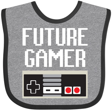 Inktastic Future Gamer. Baby Bib Heather And Black 16674