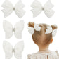 4Pcs Pearl Hair Bows For Girls, White Butterfly Flower Hair Bow Clip Wedding Hair Accessories For Baby Infants Toddlers Kids (Sm