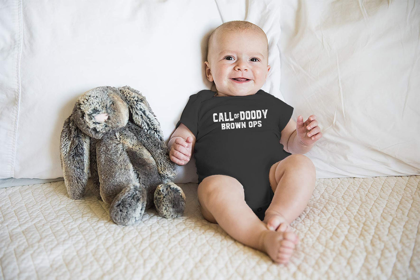 Call Of Doody Brown Ops - Gamer Daddy - Dad Mode Active - Funny Romper, One-Piece Baby Bodysuit (12 Months, Black)