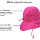 Nice Caps Kids Sun Hats Upf 50+ Uv Protection 2-Pack Boys Girls Toddler Adjustable Mesh Lined (Neon Pink/Neon Purple - Pack, 59C