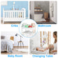 Volnamal Diaper Caddy Organizer, 3-Tier Movable Diaper Cart with Wheels, Newborn Essentials Must Haves, Diaper Caddy for Wipes &