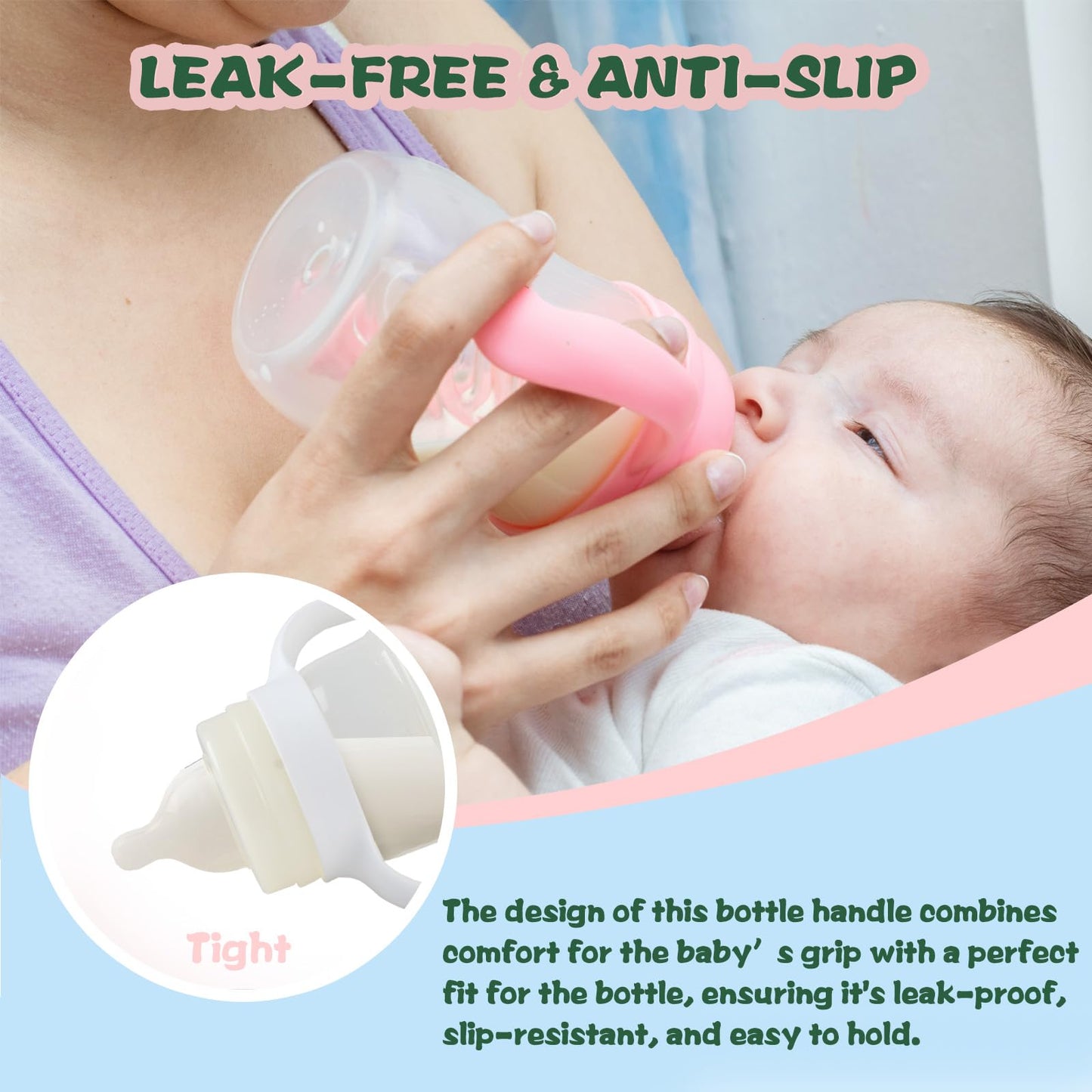 Baby Bottle Handles Compatible For Mam Bottles, Feeding Bottles Holder Accessories, Pack Of 4
