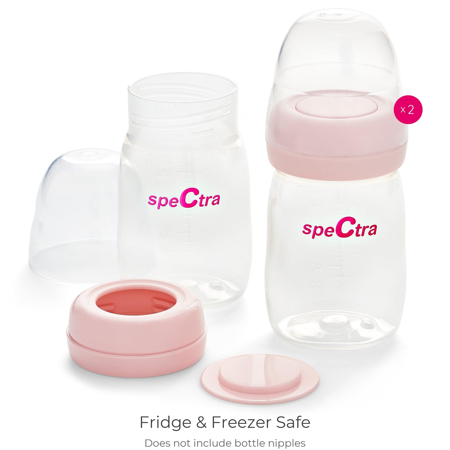 Spectra - Wide Neck Baby Bottles - Compatible With Spectra Breast Milk Pump Flanges (Pack Of 2)