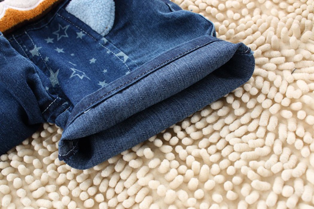 Kidscool Space Baby Boys/Girls Big Yellow Ears Cute Dog Summer Jeans Shortalls,Blue,6-12 Months