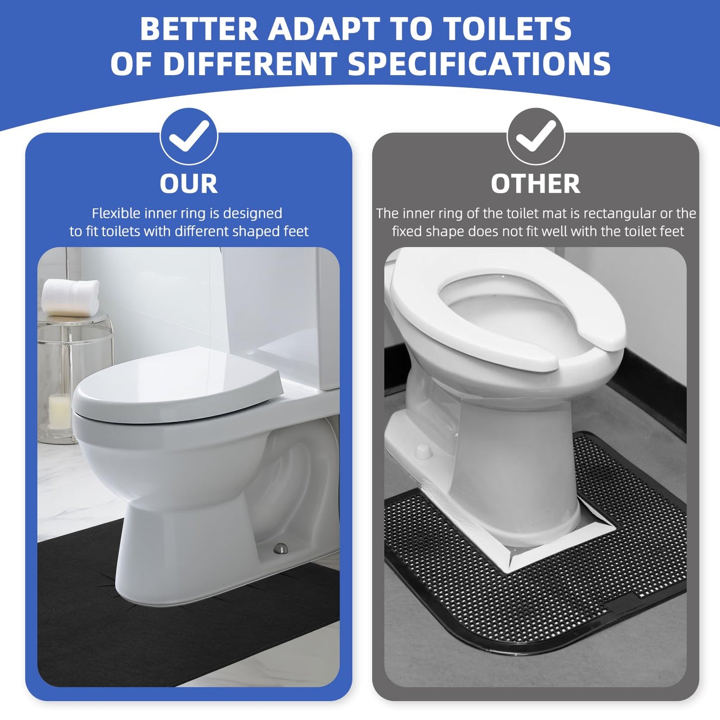 Upgrade Round Commode Potty Training Mats For Boys, Toilet Training Mats, Potty Training Toilet Rugs, Toilet Rugs U Shaped Washa