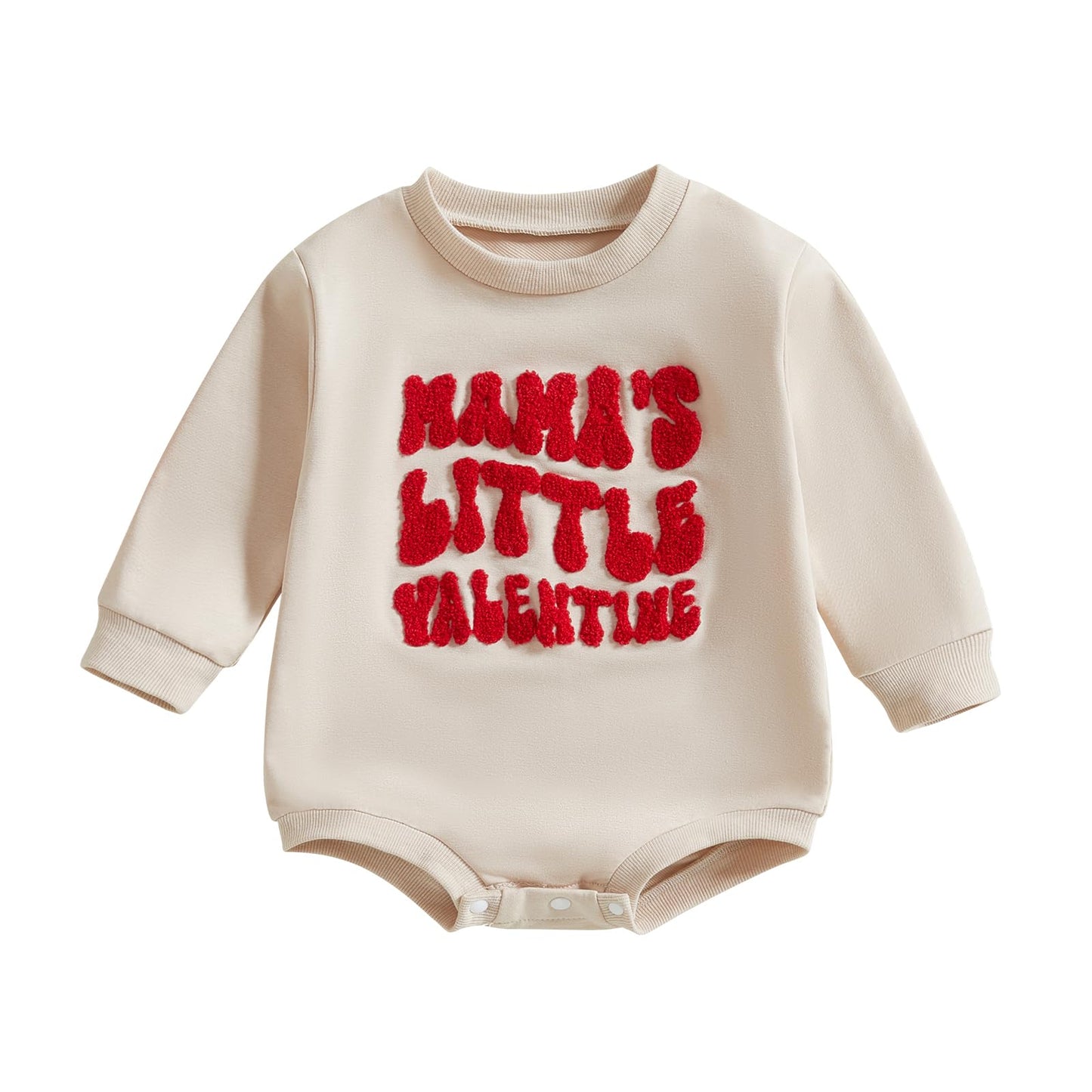 Eadrioss Newborn Baby Boy Girl Valentine Outfit - Mommy'S/Daddy'S Bubble Romper Sweatshirt - Infant Valentine Clothes (Apricot,