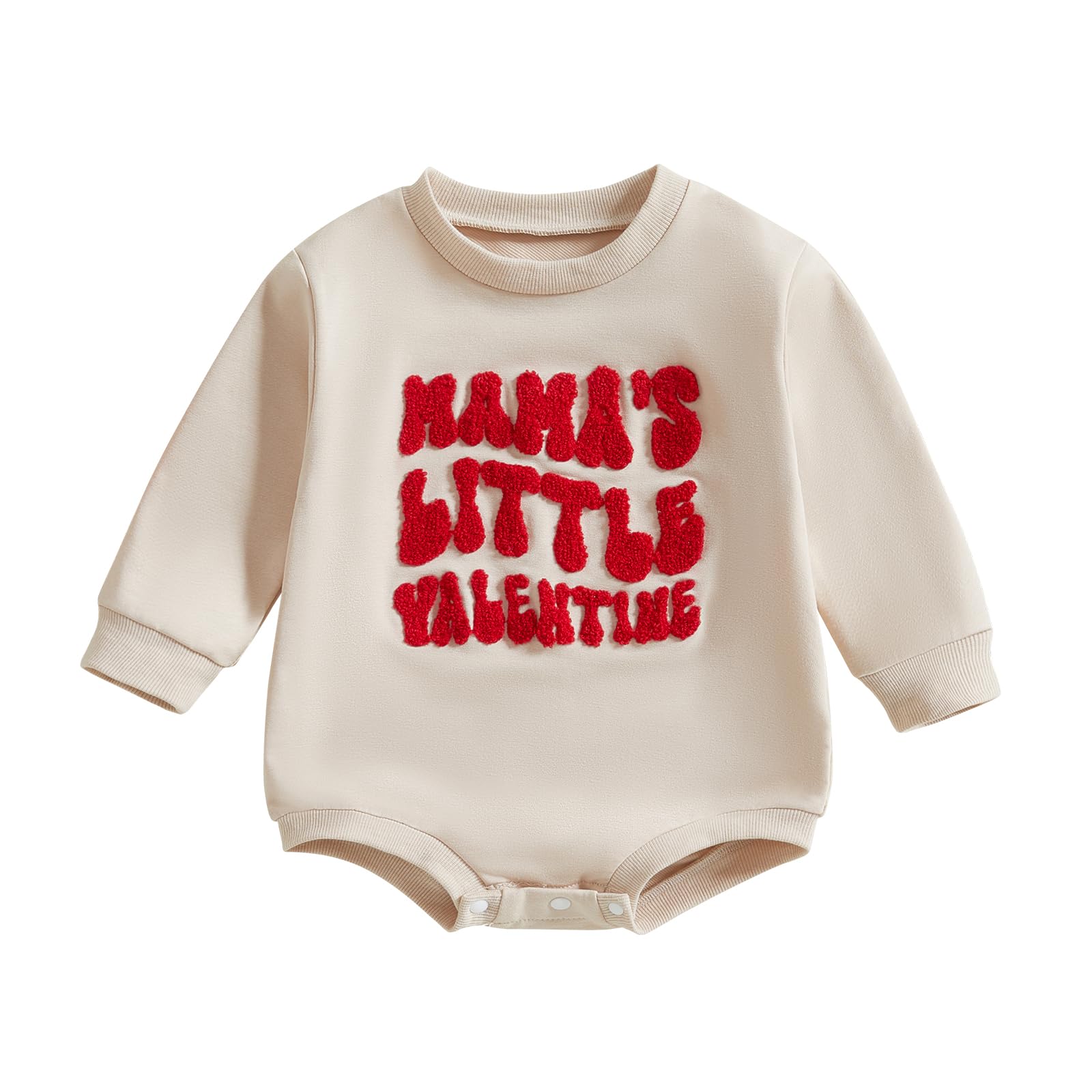 Eadrioss Newborn Baby Boy Girl Valentine Outfit - Mommy'S/Daddy'S Bubble Romper Sweatshirt - Infant Valentine Clothes (Apricot,