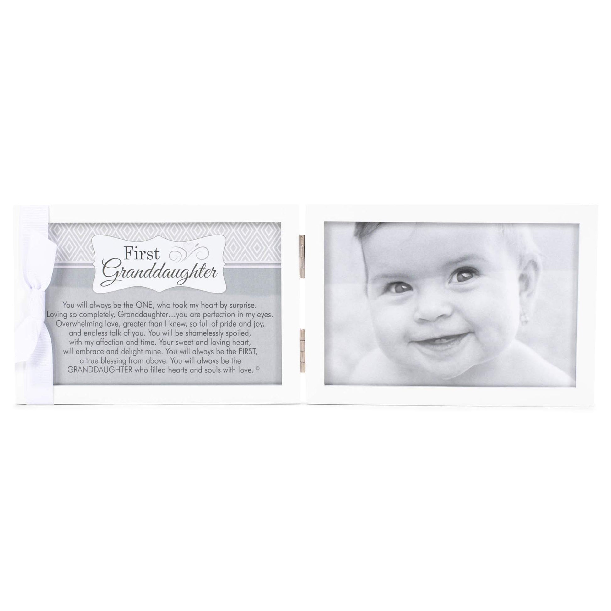The Grandparent Gift Company- 4 X 6 Double Hinged Table Or Shelf Frame-First Granddaughter    - Baby Reveal Or Baby Shower