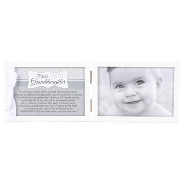 The Grandparent Gift Company- 4 X 6 Double Hinged Table Or Shelf Frame-First Granddaughter    - Baby Reveal Or Baby Shower