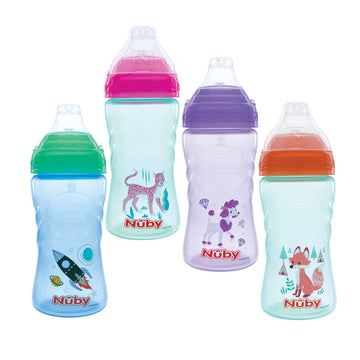 Nuby No Spill Printed Thirsty Kids No-Spill Sip-It Sport Cup With Soft Spout And Lid - 12Oz / 360 Ml, 12+ Months, Single Pack Of