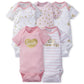 Gerber Baby Girls 5-Pack Short Sleeve Variety Onesies Bodysuits Princess Arrival 6-9 Months