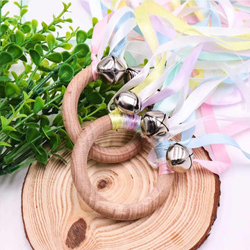 TANOFAR Montessori Hand Kite | Baby Sensory Ribbon Toy | Waldorf Wooden Toys for Toddlers | Rainbow