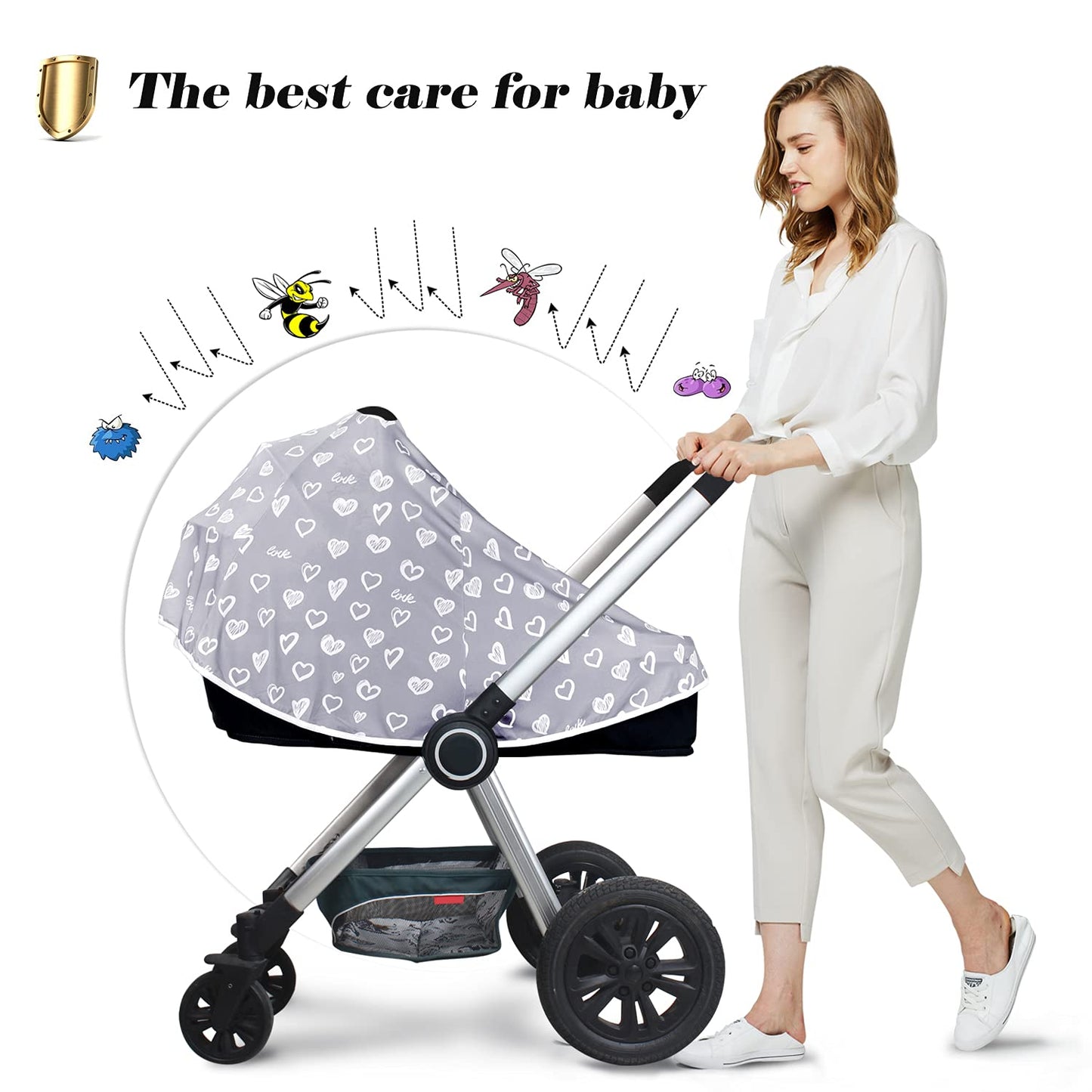 Kefee Kol Baby Nursing Cover & Nursing Poncho - Multi Use Cover For Baby Car Seat Canopy, Shopping Cart Cover, Stroller Cover, 3