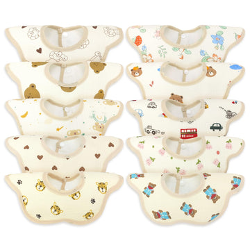 Elliehouse Baby Bibs For Girls Boys 10 Pack Muslin Drooling Drool Teething Teeth Bibs Muslin Cotton Absorbent Soft Bibs For Infa