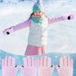 Boao 2 Pairs Kids Winter Ski Gloves Waterproof Warm Snow Mittens Full Finger Gloves For Toddlers Infants (Pink, Purple,10-15 Yea