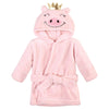 Hudson Baby Unisex Baby Plush Animal Face Bathrobe, Pig, 0-9 Months