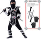 Spooktacular Creations Halloween Ninja Costume For Kids, Silver Boys Ninja Costume, Toddler Ninja Accessories Costume Set For Dr