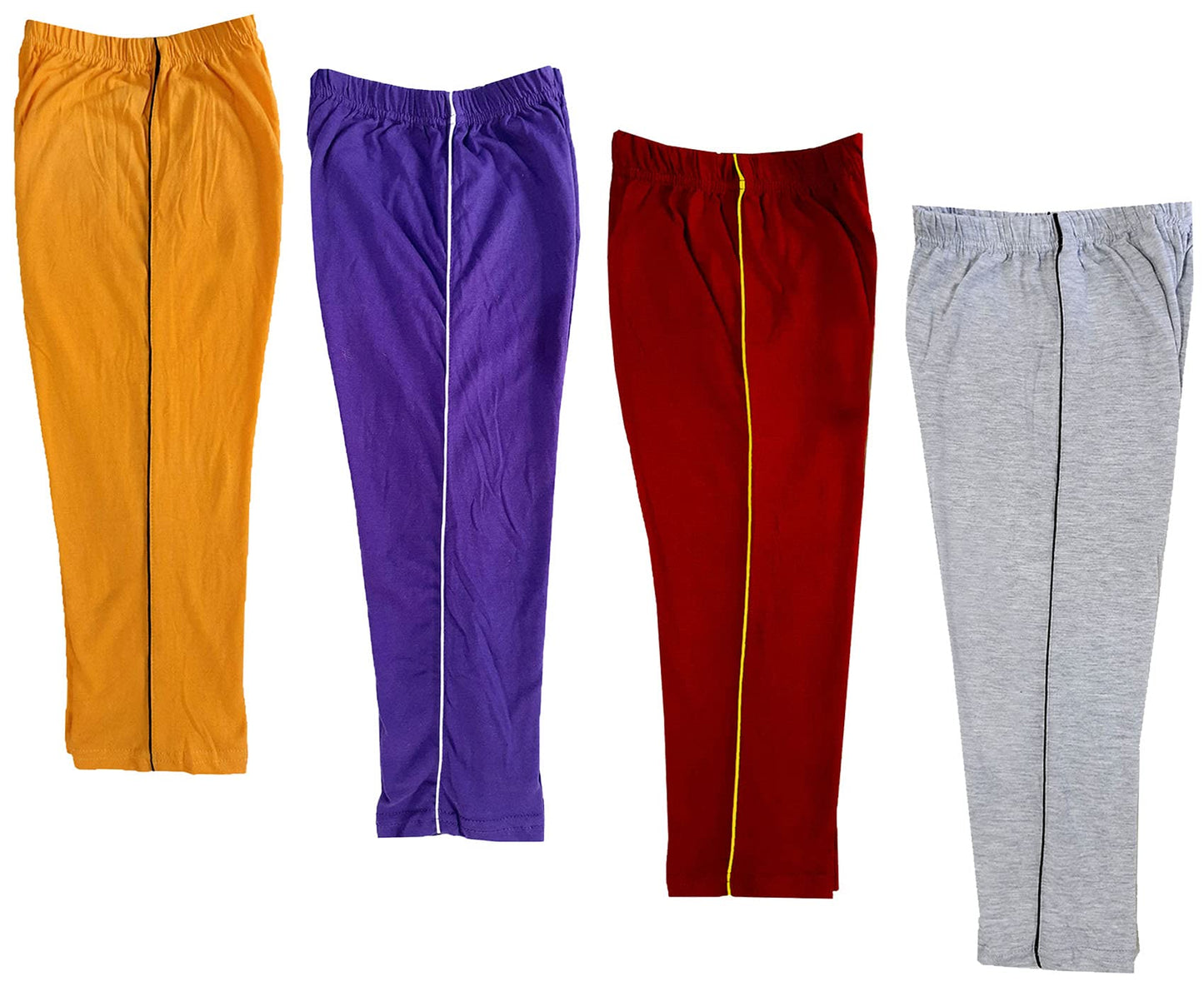 indi weaves Girls Cotton Solid Capri 3/4th Leggings (Pack of 4)
