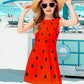 Remimi Kids Girl Watermelon Dress Sleeveless Tropical Halloween Fruit Dresses Outfits 7-8 Years